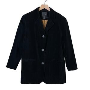 Vintage Black Velvet Men Blazer Jacket by‎ Limited London Paris New York, Small